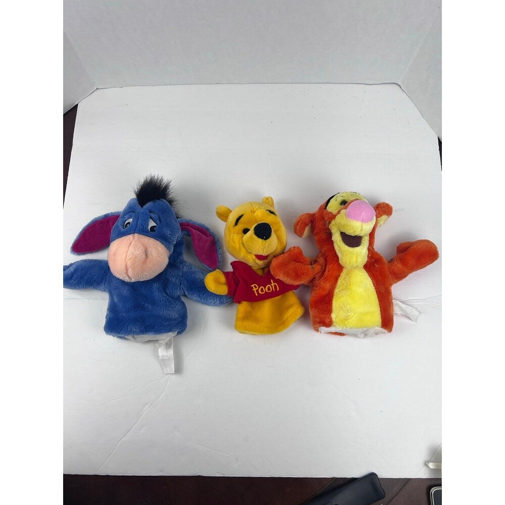 Disney Winnie The Pooh Plush Hand Puppets Pooh Tigger Eeyore